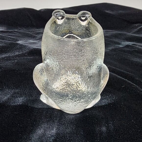 Textured Glass Frog Votive Candle Holder Carolina Critters 3.5" VTG - Picture 4 of 8